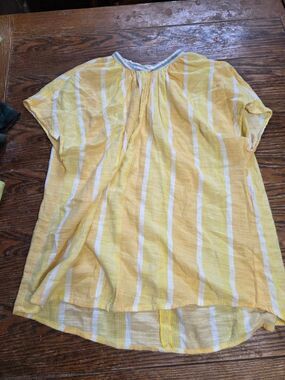 Ace&Jig yellow&white striped blouse sz Small